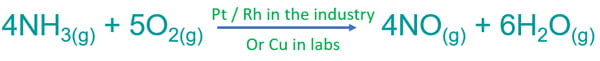 nh3 with o2 under cu catalyst